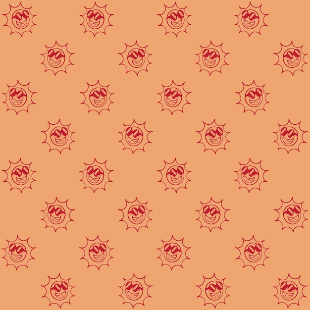 lindo, sonriente, sol, uso, un, gafas de sol, carácter, vector, seamless, patrón
