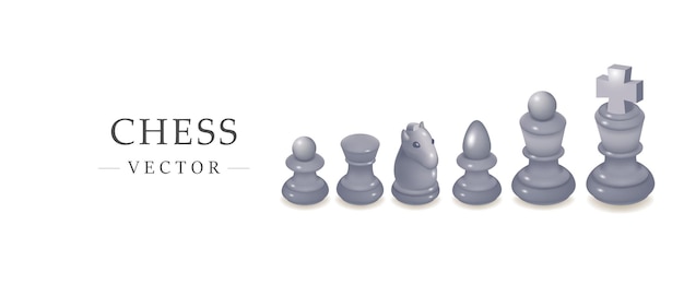 Lindo tablero de ajedrez blanco modelo 3d ilustración vectorial sobre fondo blanco