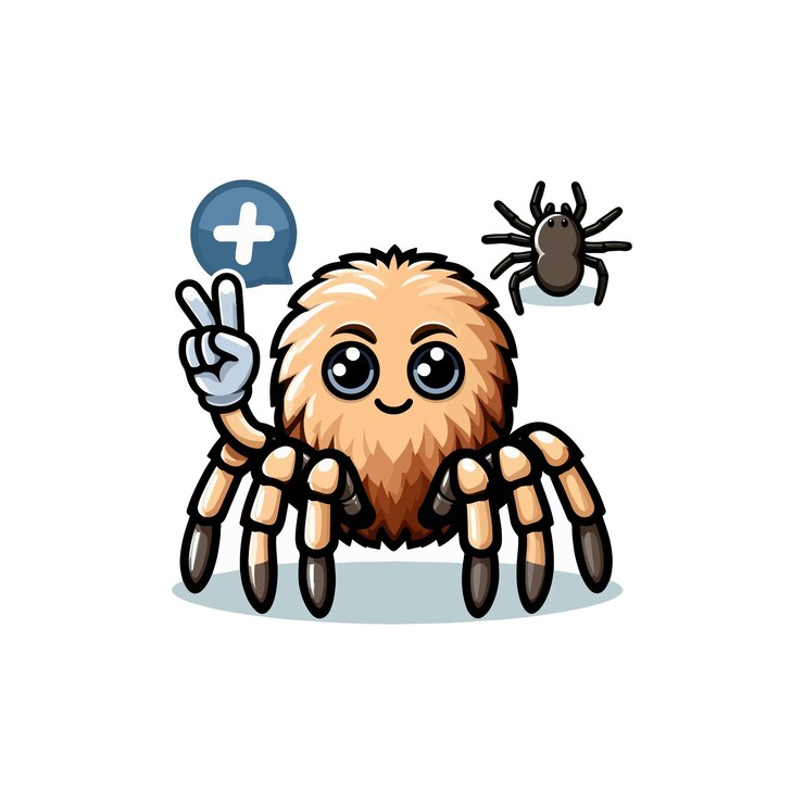 Vector lindo tarántula araña dibujos animados icono vectorial ilustración animal naturaleza icono concepto aislado plano
