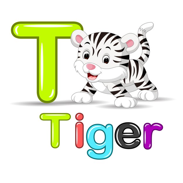 Vector lindo tigre blanco bebé