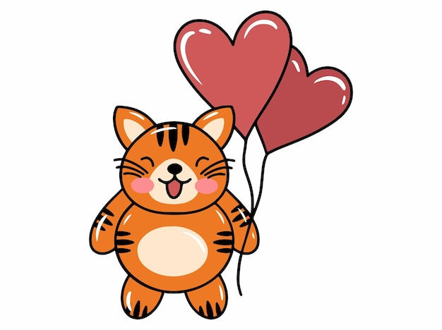 Lindo tigre de dibujos animados