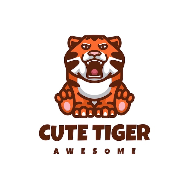 Vector lindo, tigre, logotipo