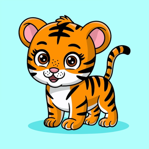 lindo, tigre, vector