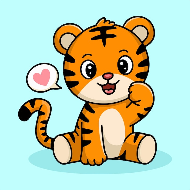 lindo, tigre, vector