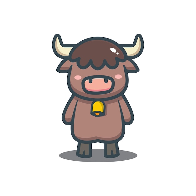 Lindo toro o vaca con campana de cuello