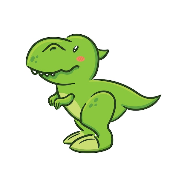 El lindo Tyrannosaurus rex en el estilo kawaii asiático El dinosaurio TRex El personaje de la mascota lagarta prehistórica