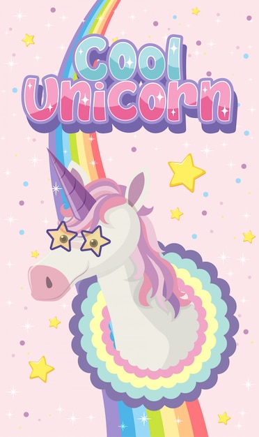 Lindo unicornio en color de fondo pastel