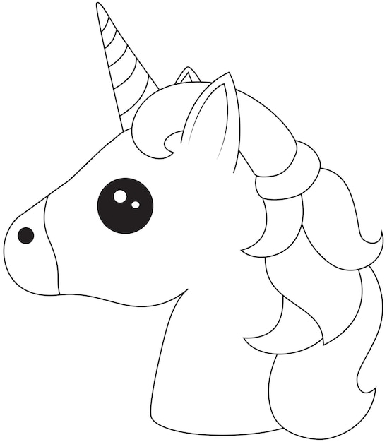 Vector lindo unicornio dibujo para colorear página línea arte ilustración vector