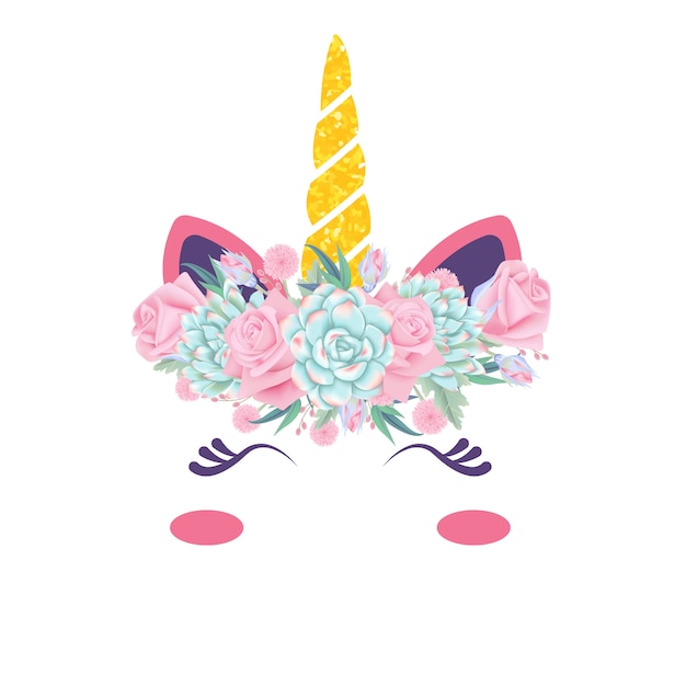 Lindo unicornio floral
