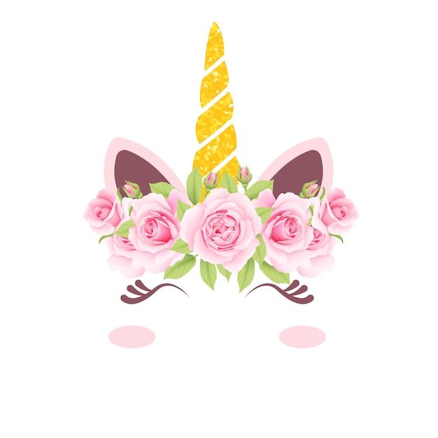 lindo unicornio floral