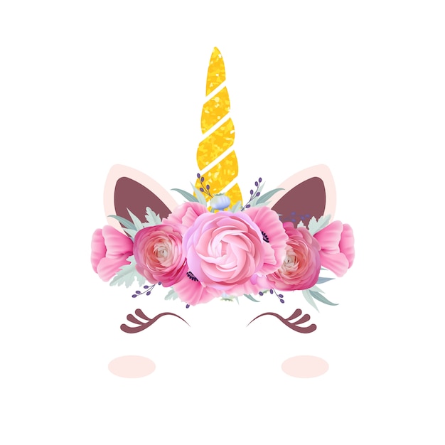 lindo unicornio floral
