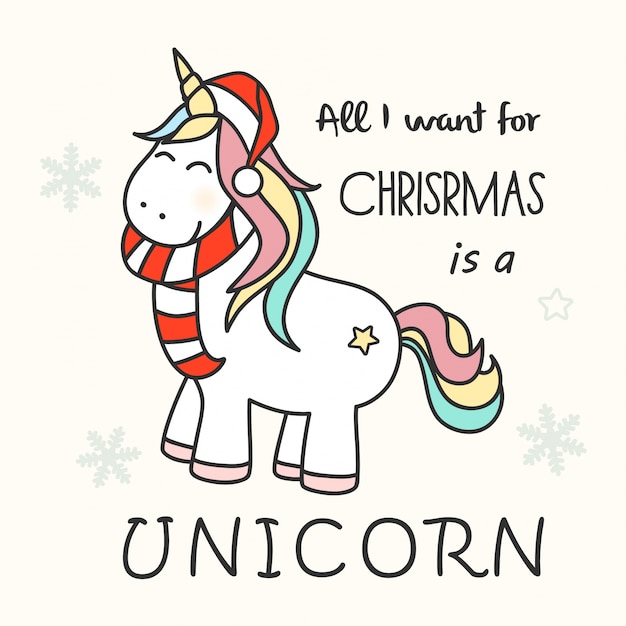 Lindo unicornio de navidad