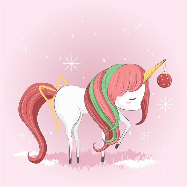 Lindo unicornio de navidad