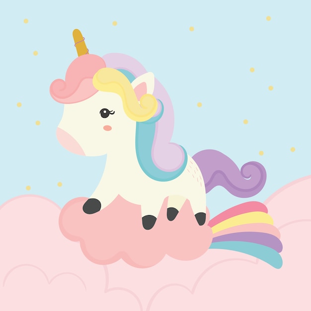 Lindo unicornio vector.