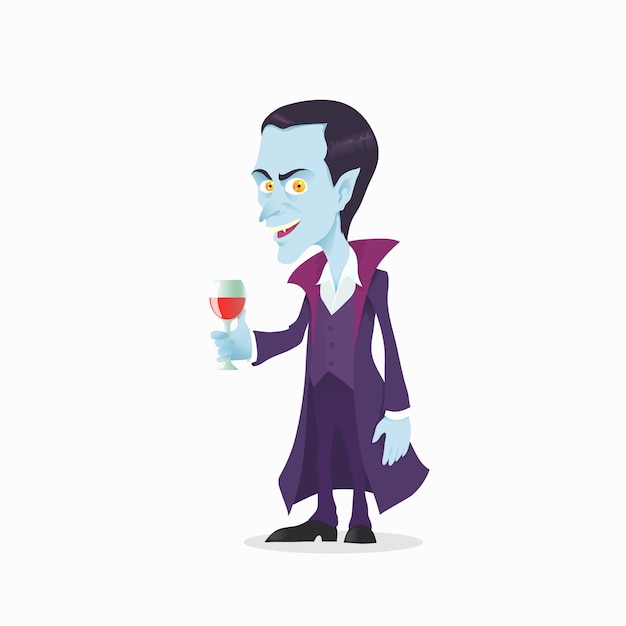 Vector lindo vampiro en estilo de dibujos animados