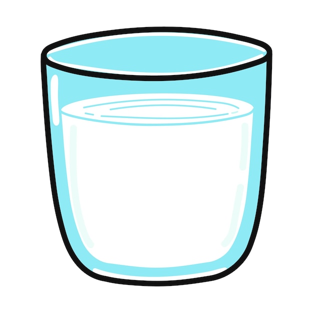 Vector lindo vaso de agua divertido