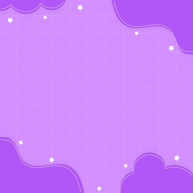 Lindo vector de cuadrícula de fondo con nubes
