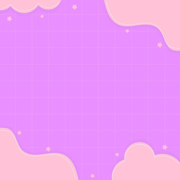 Lindo vector de cuadrícula de fondo con nubes