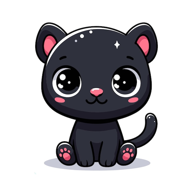 Lindo vector de dibujos animados de animales sobre fondo blanco