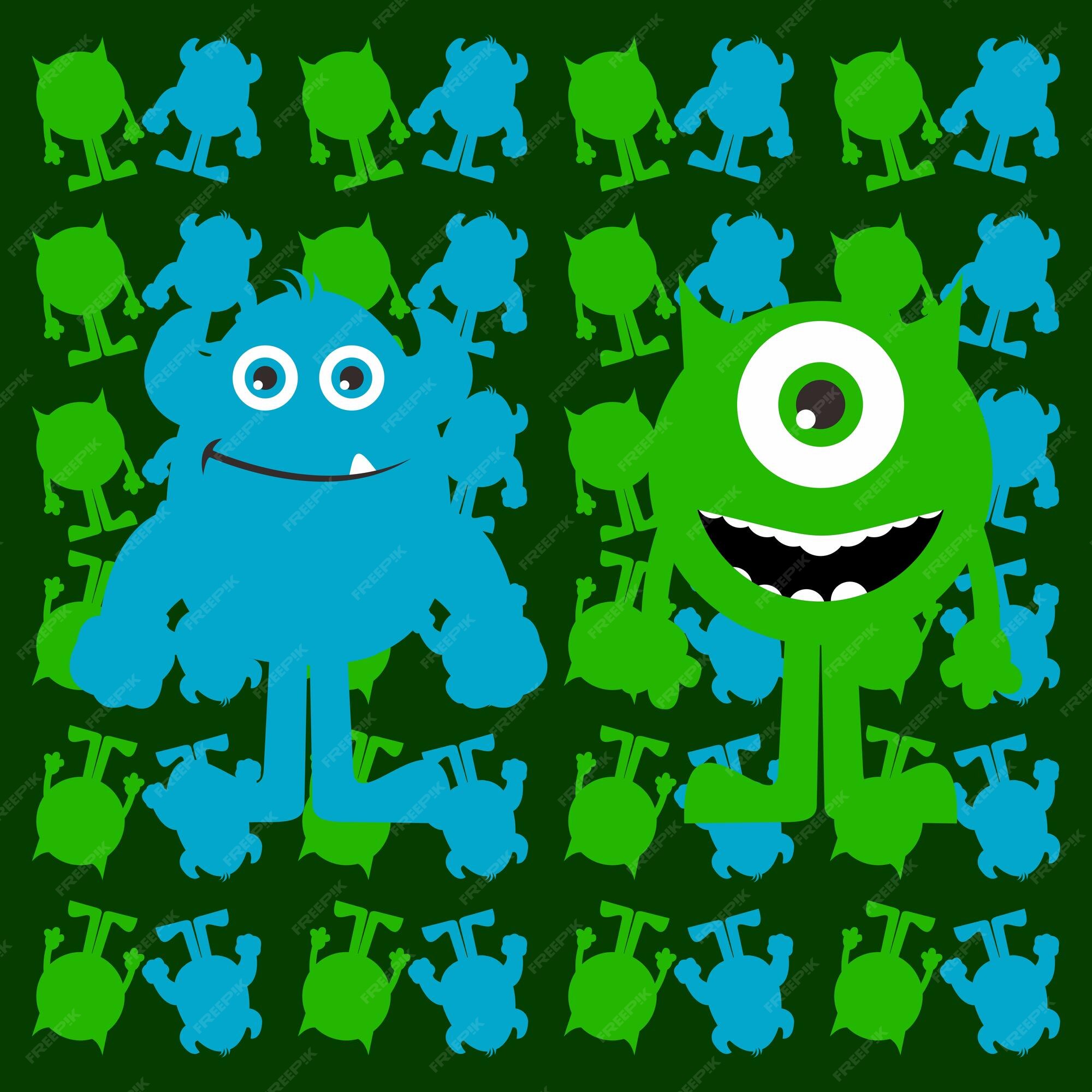 Lindo vector de dibujos animados de sullivan tomados de la mano con mike wazowski | Vector Premium Lindo vector de dibujos animados de sullivan tomados de la mano con mike wazowski | Vector Premium
