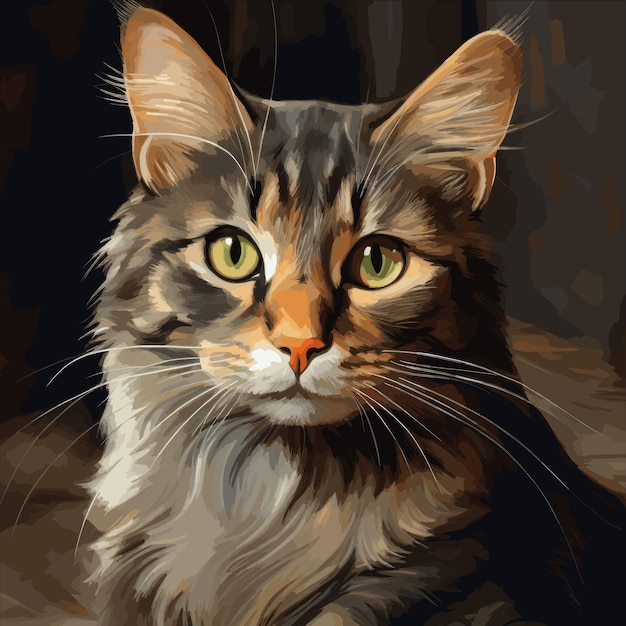 Vector un lindo vector de gato para diseño de camisetas