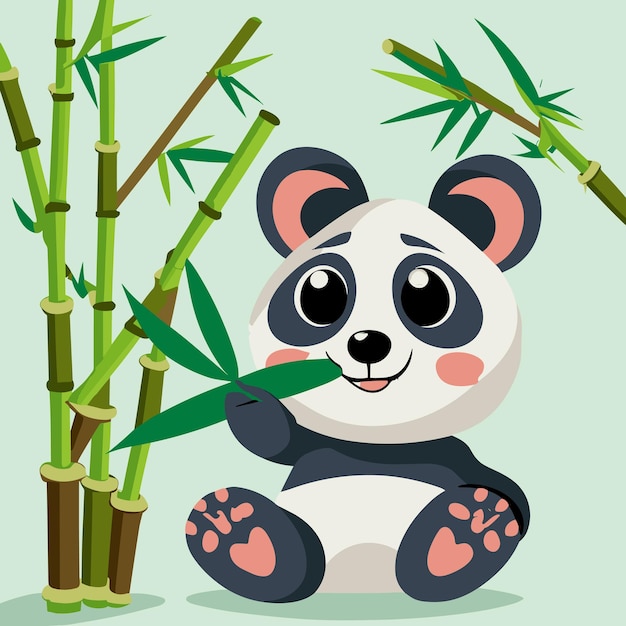 Vector un lindo vector de panda de dibujos animados