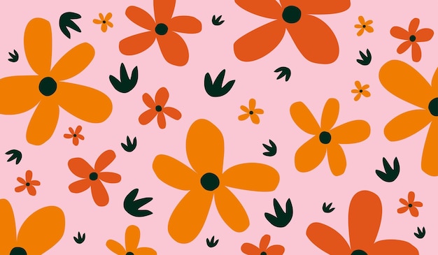 Lindo vector de patrón de flores amarillas para el diseño de fondo