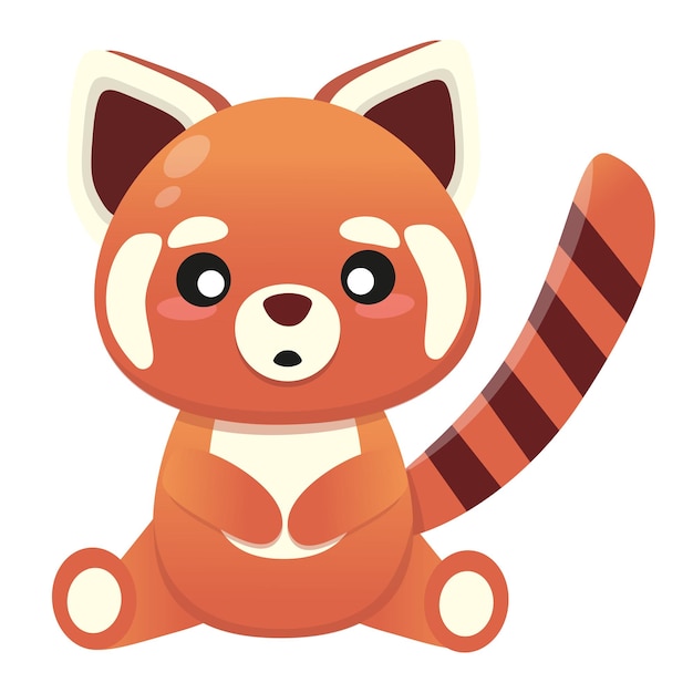 lindo vector personaje panda rojo mascota de dibujos animados animal