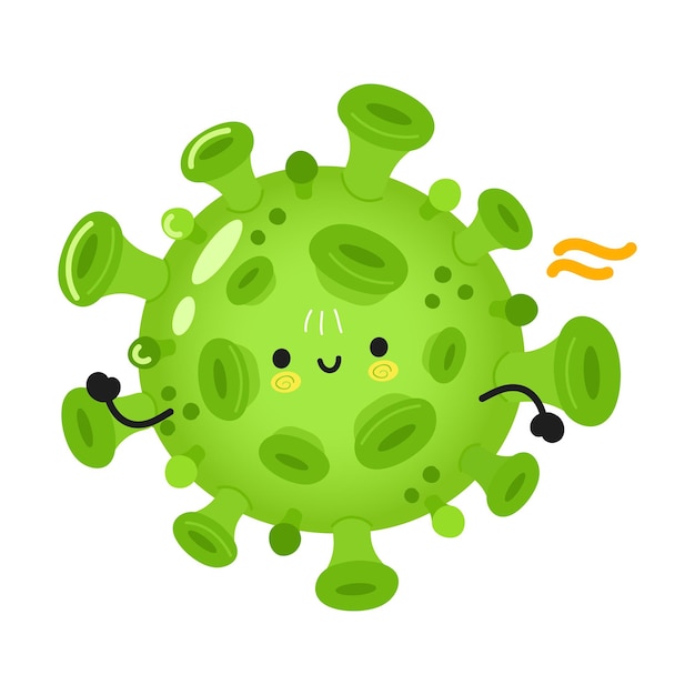 Lindo virus corriendo divertido