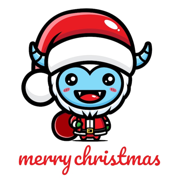 lindo yeti celebrando la navidad