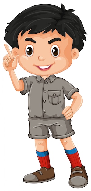 Un lindo Zoo Keeper en el fondo blanco