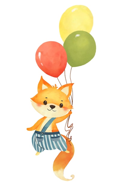 Lindo zorrito con globos