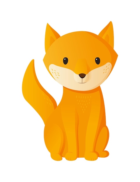 Lindo zorro rojo está sentado Ilustración de vector de niños