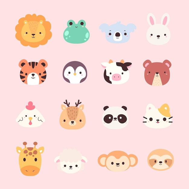 Vector lindos animales bebés