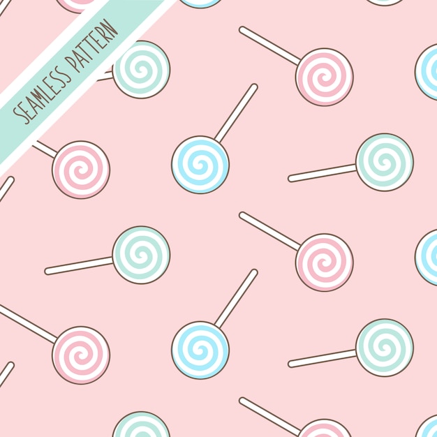 Lindos colores pastel lollipop de patrones sin fisuras.