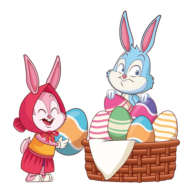 Lindos conejitos de pascua felices amigos