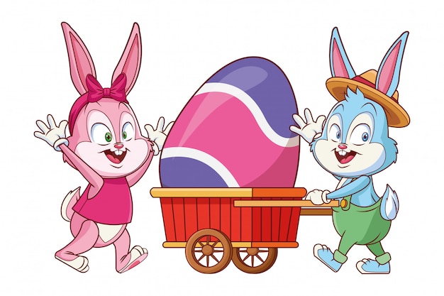 Lindos conejitos de pascua felices amigos