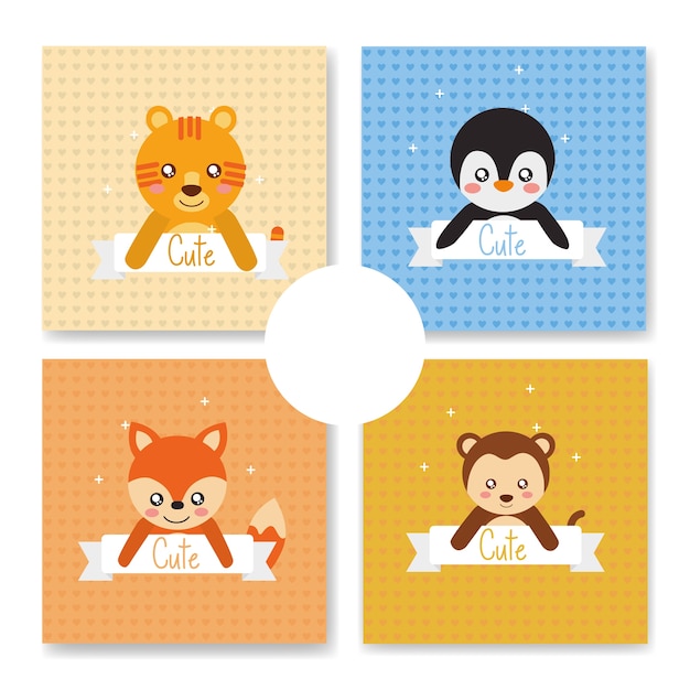lindos dibujos animados de animales