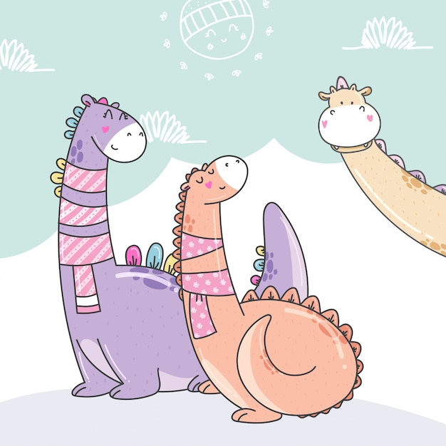 Lindos dibujos animados de dino