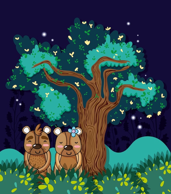 Lindos dibujos animados de osos