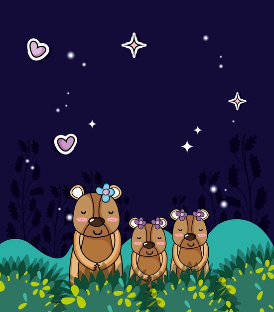 Lindos dibujos animados de osos