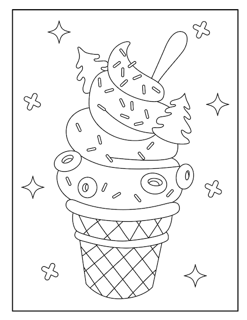 Lindos dibujos de helados para colorear