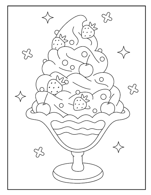 Lindos dibujos de helados para colorear