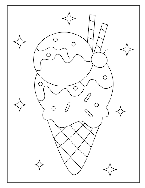 Lindos dibujos de helados para colorear