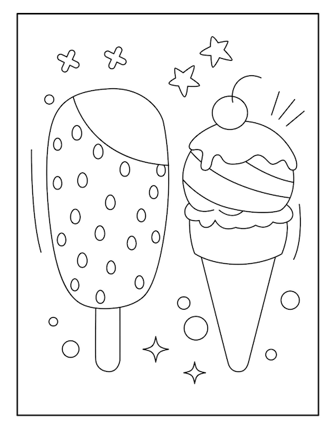 Lindos dibujos de helados para colorear