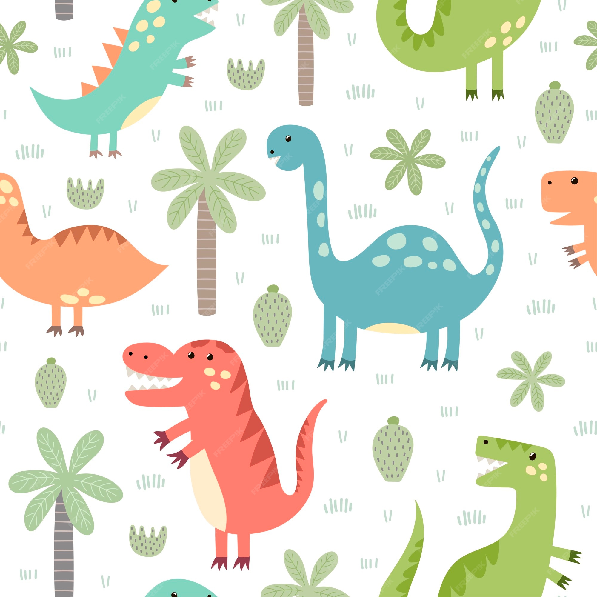 Lindos dinosaurios de patrones sin fisuras. en estilo infantil ideal para telas y textiles, fondos de pantalla, fondos de páginas web, diseño de tarjetas y pancartas | Vector Premium Lindos dinosaurios de patrones sin fisuras. en estilo infantil ideal para telas y textiles, fondos de pantalla, fondos de páginas web, diseño de tarjetas y pancartas | Vector Premium