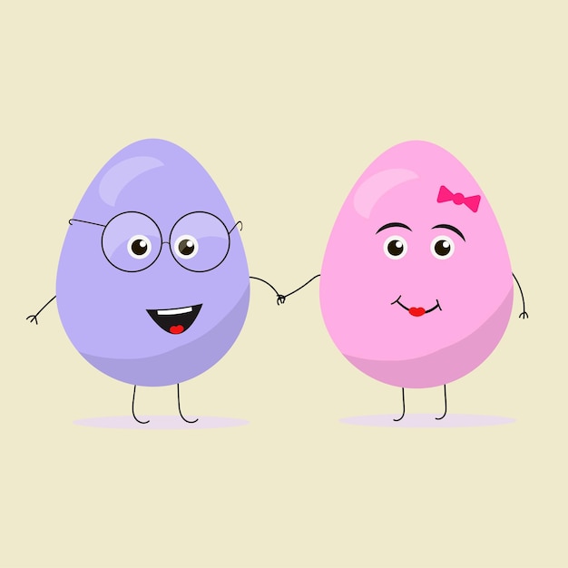 Lindos y divertidos emojis de huevo sobre fondo amarillo.