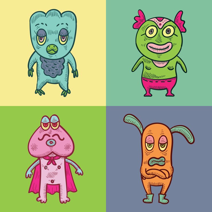 Vector lindos extraterrestres