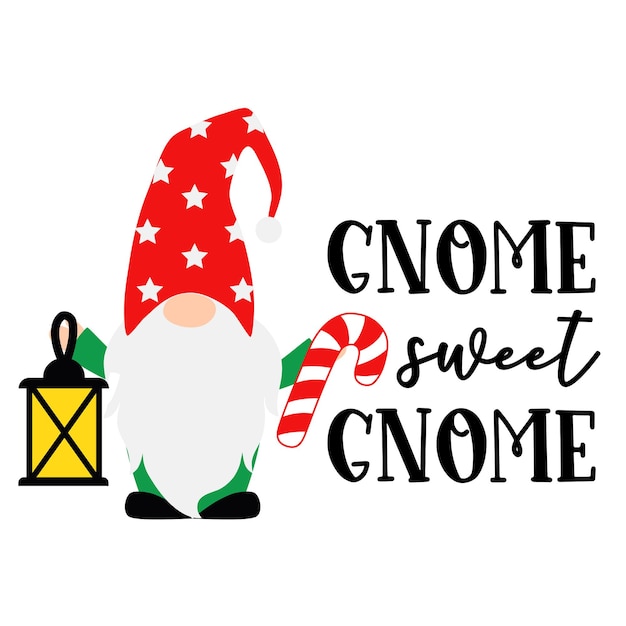 Lindos gnomos navideños. Gnomos nórdicos en estilo de dibujos animados.