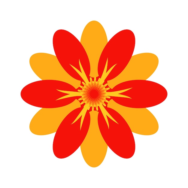 Lindos iconos de flores en silueta aislados en blanco Vector ilustración plana